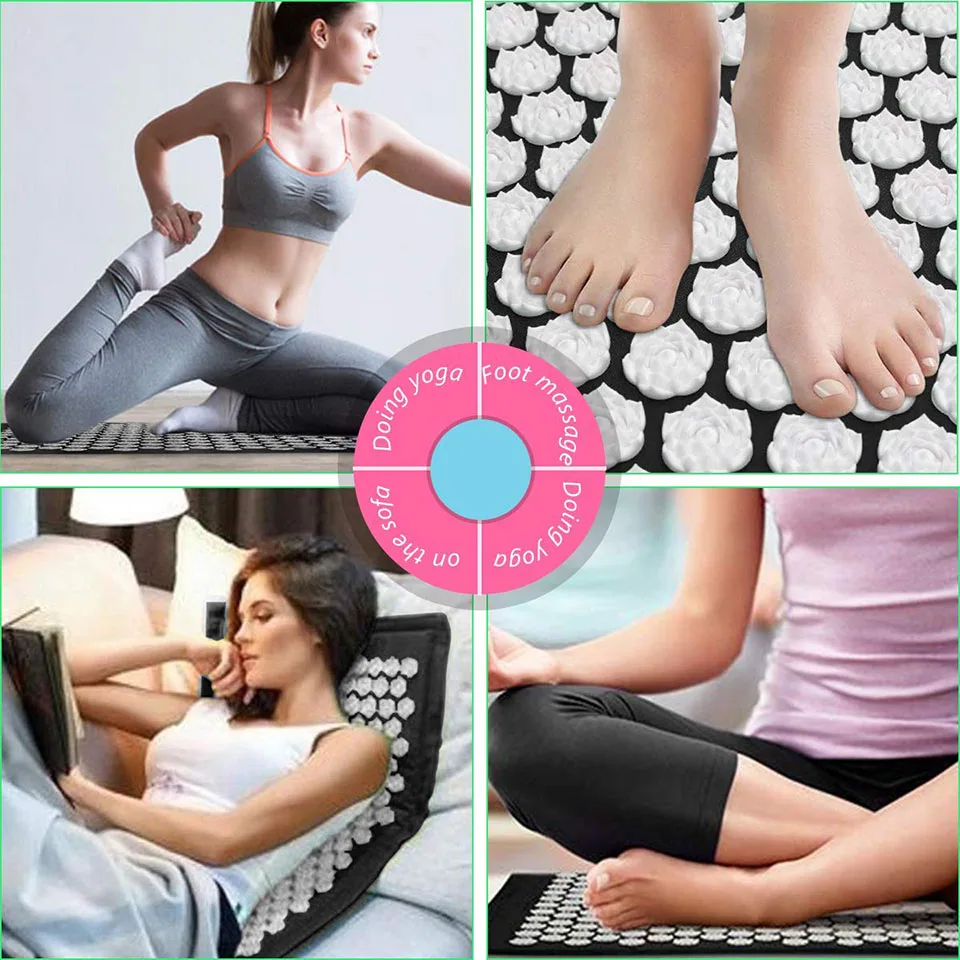 Массажная подушка с лотосом для снятия стресса боли в спине акупрессурный коврик