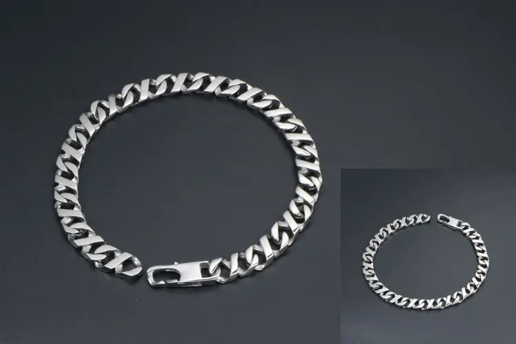Мужской браслет из нержавеющей стали ширина тяжелого браслета 6 мм длина 8 дюймов