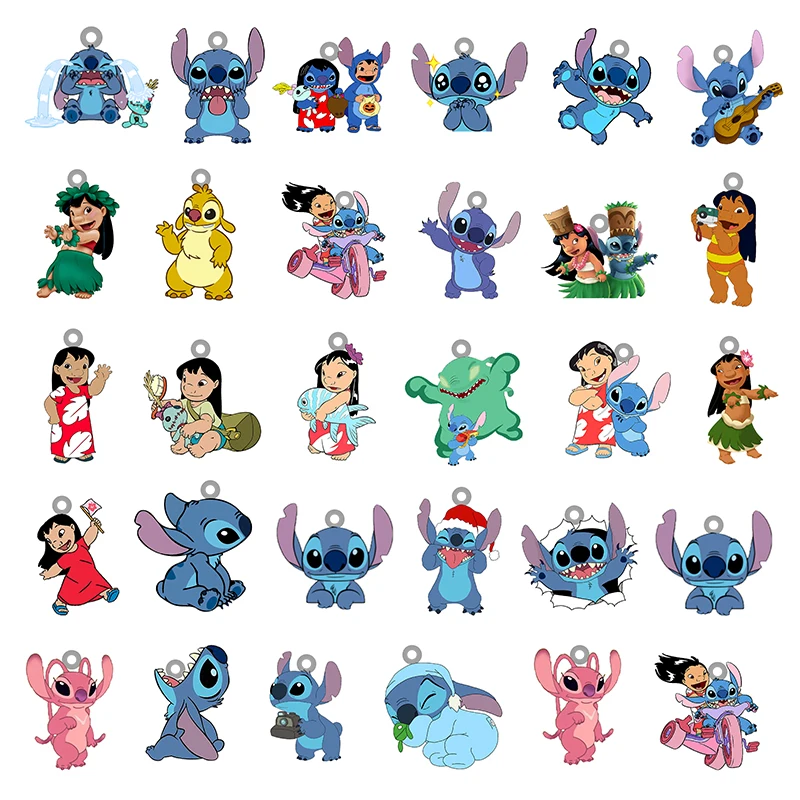 

Disney Acrylic Pendants Epoxy Resin Jewelry Makings Cute Stitch Lilo Characters Anime Pattern DIY Making Fashion Jewelry DIY1125