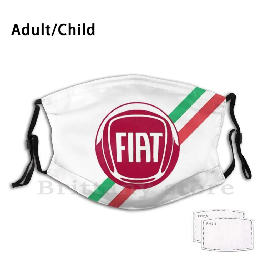 

Fiat Logo Italy Stripes Adult Kids Reusable Pm2.5 Filter Mask Turbo Novitec Retro 500 Essesse Radically Racing Le United States