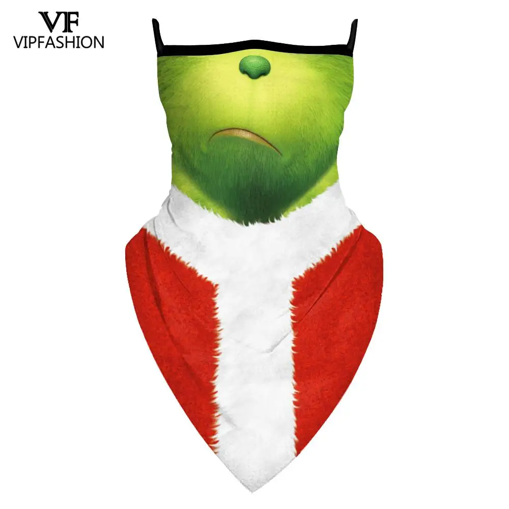 Бандана для взрослых с рождественским принтом модная треугольная маска на