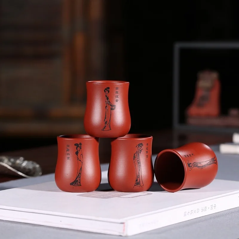 

New specials yixing dahongpao personal single cup noggin all hand hand sample tea cup the four most beautiful women