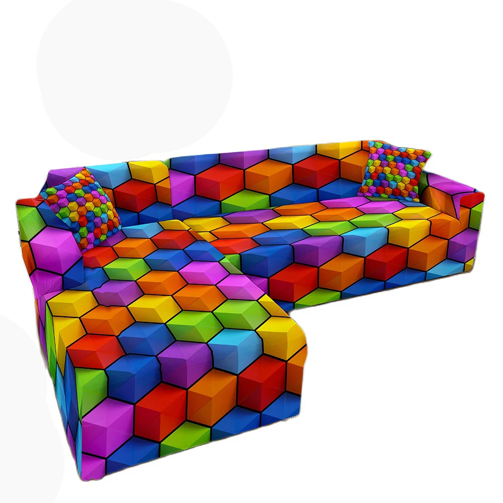 Эластичный чехол для дивана с геометрическим принтом | Дом и сад