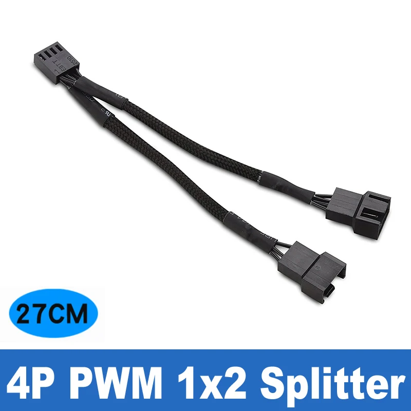 

PWM 4pin Fan hub Extension Cable 1 to 1/2/3/4 4Pin Cooler or 3pin Case Fan Power Spliter
