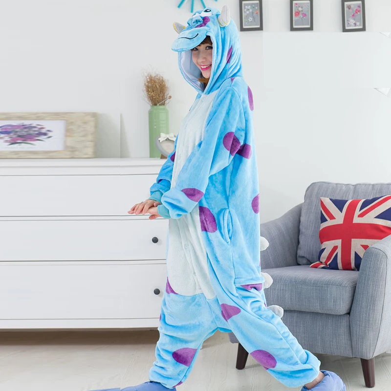 Салливан Onesie для Взрослых Монстр Kigurumi пижамы с графикой из мультиков женщин