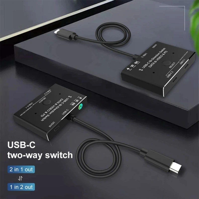 USB Type-C двухсторонний Переключатель 1x 2/2x1 разделитель 3 1 Gen 2 кабель 8K @ 30 Гц 4K 120