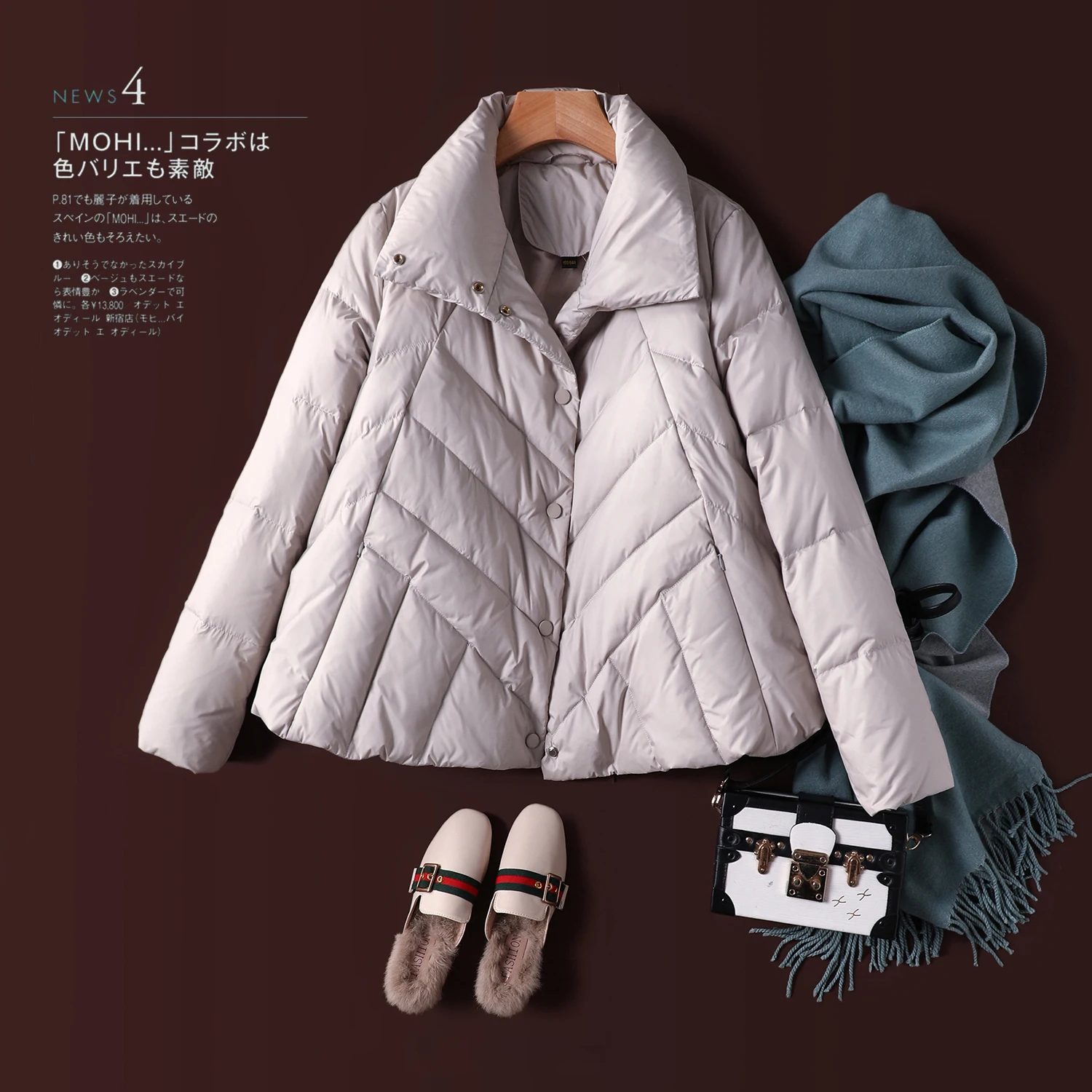 

Loose Winter Down Jacket Women Coat Warm Covered Button Wide-waisted Thin 90% White Duck Down Winter Solid Coat Wine Red