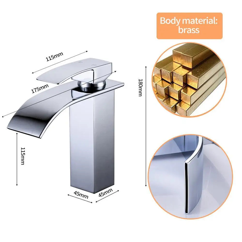 

New Polished Basin Sink Water Tap Single Lever Single Faucet Mixer Hole Deck Mounted Basin Bathroom Faucet