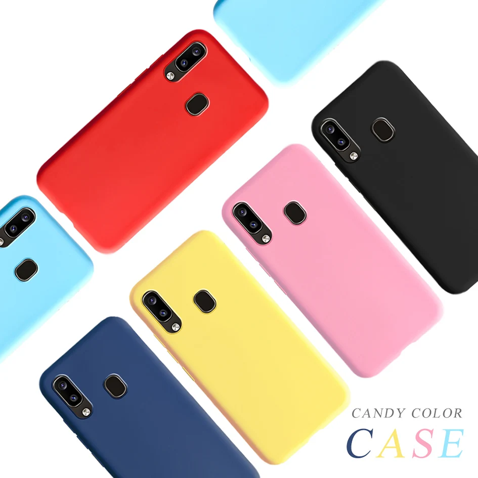 Цветной чехол из ТПУ для Samsung A10 A20E A30 A50 A40 A60 A70 M10 M20 M30 матовый A9 A7 A6 + Plus 2018 телефона |