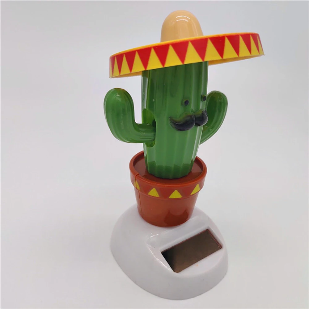 

1PC/2PCS New Arrival Hot Sale Kawaii Creative Cactus Solar Powered Swinging Doll Car Interior Ornaments Decor Moving and Dancing