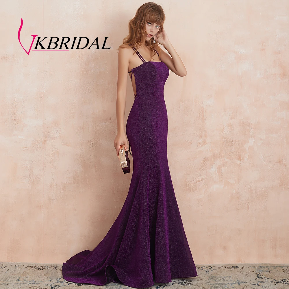 VKBRIDAL Sparkle Glittery Long Prom Dresses 2019 Sexy Spaghetti Strappy Back Shiny Glitter Mermaid Evening Gowns | Свадьбы и