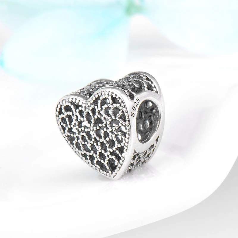 Женский браслет из серебра 925 пробы с ажурным сердцем | Украшения и аксессуары