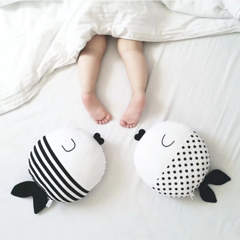 

Baby Pillow Kids Stuffed Toys Girls Boys Fish Dolls Children Room Decoration Cushion Infant Photography Props Baby Bedding