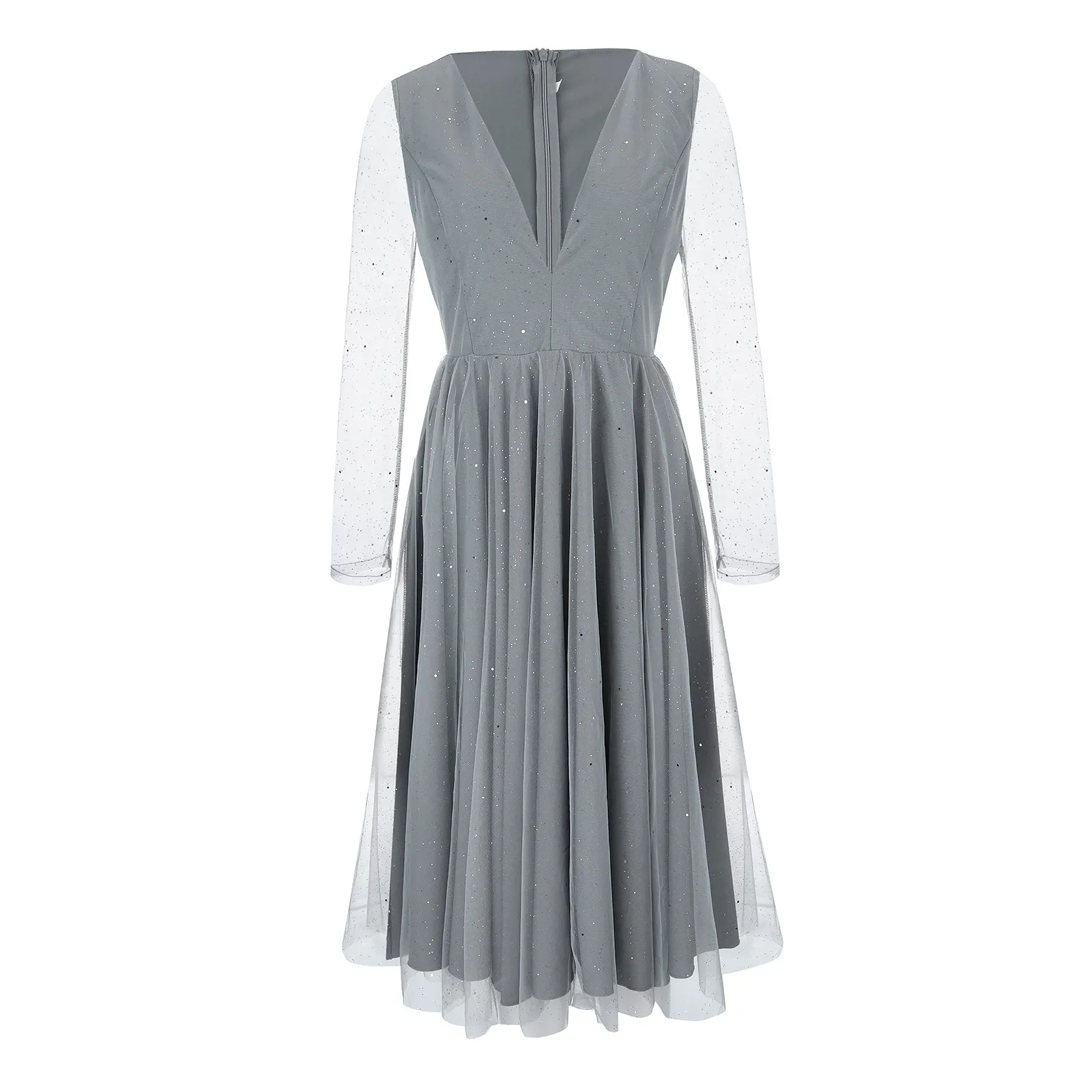 Модное Женское Платье длинная юбка сексуальное золотистое с V-образным вырезом и