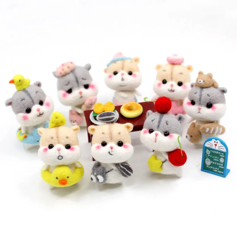 Сделай Сам шерстяное валяние необработанный Симпатичный Хомяк детская игрушка