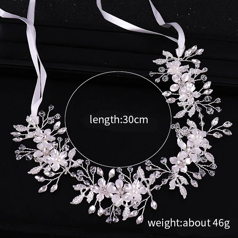 Flower Hair Head Pieces Crystal Wedding Band Bridal Headbands With Ribbon Bride Vine Accessories BN | Украшения и аксессуары