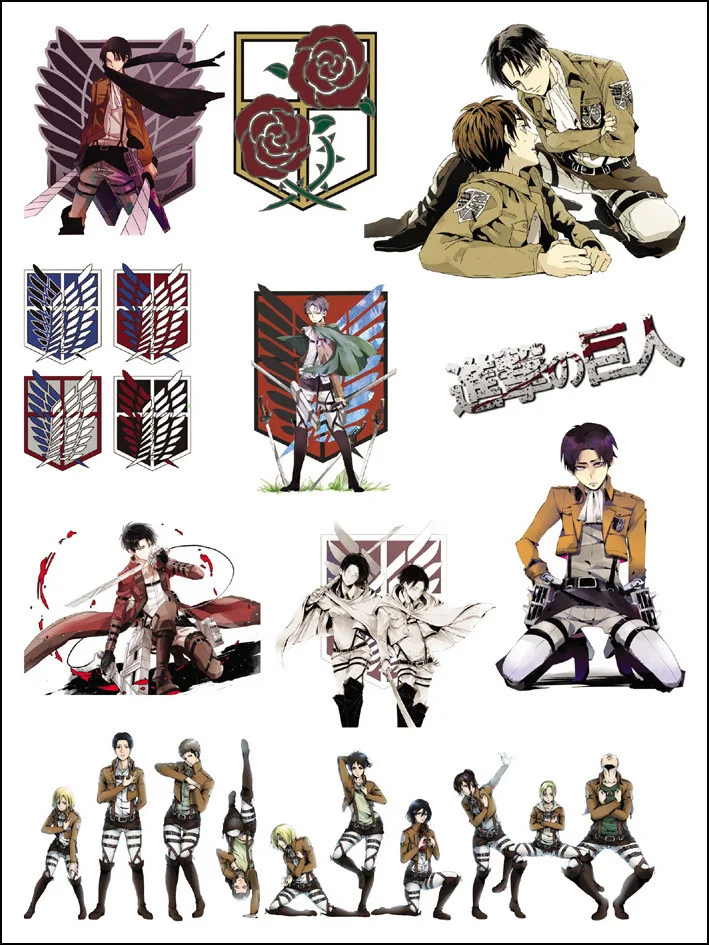 Новинка Лидер продаж аниме Атака Титанов наклейка татуировки случайный 1 компл.