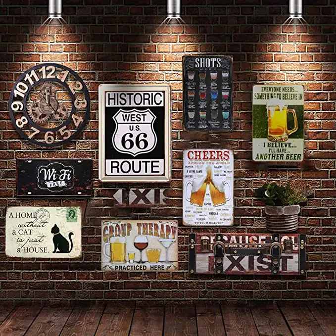 

Bar Garden Decoration Outdoor Drink Farm House Decoration Metal Plate Home Living Room Decoration Cocktail Tin Sign 8x12 Inches