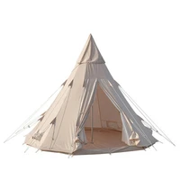 luxury pyramid tent double thicken oxford cloth top tower tent rainproof camping equipment needs to build