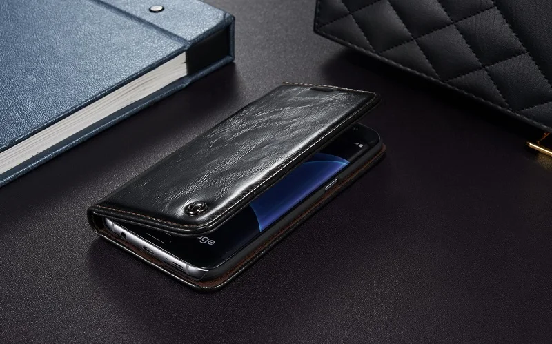 Роскошный Магнитный откидной Чехол для samsung galaxy S7 edge S8 S9 S10 Plus S5 Mini S4 S6 edge Plus винтажный кожаный чехол-бумажник