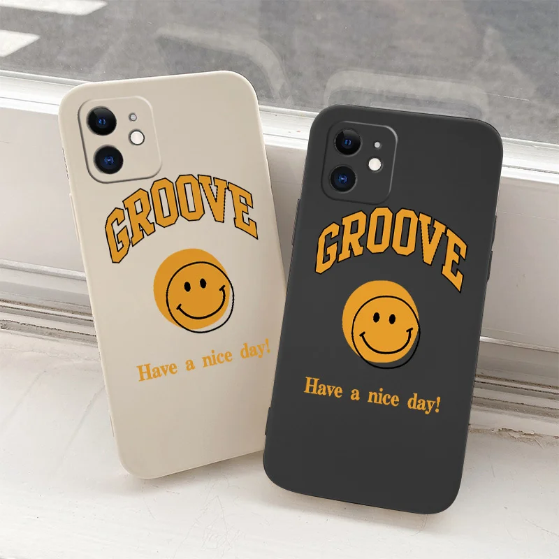 

Smiling Silicone Case For iPhone 12 Max Mini 11 Pro Camera Protective Soft Phone Back Cover On X XR XS MAX SE2020 8 7 6 6S Plus