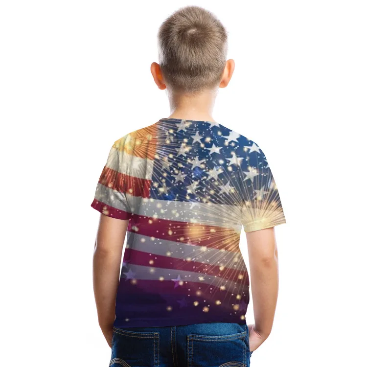 Футболка для мальчиков детская одежда Детская футболка лето День Независимости