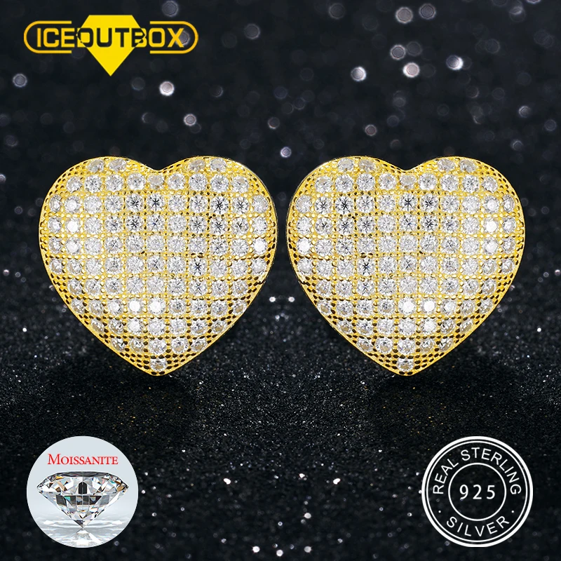 

Роскошные 925 стерлингового серебра серьги синтетический бриллиант в форме сердца серьги для женщин 2021 модные ювелирные изделия Свадебные ...