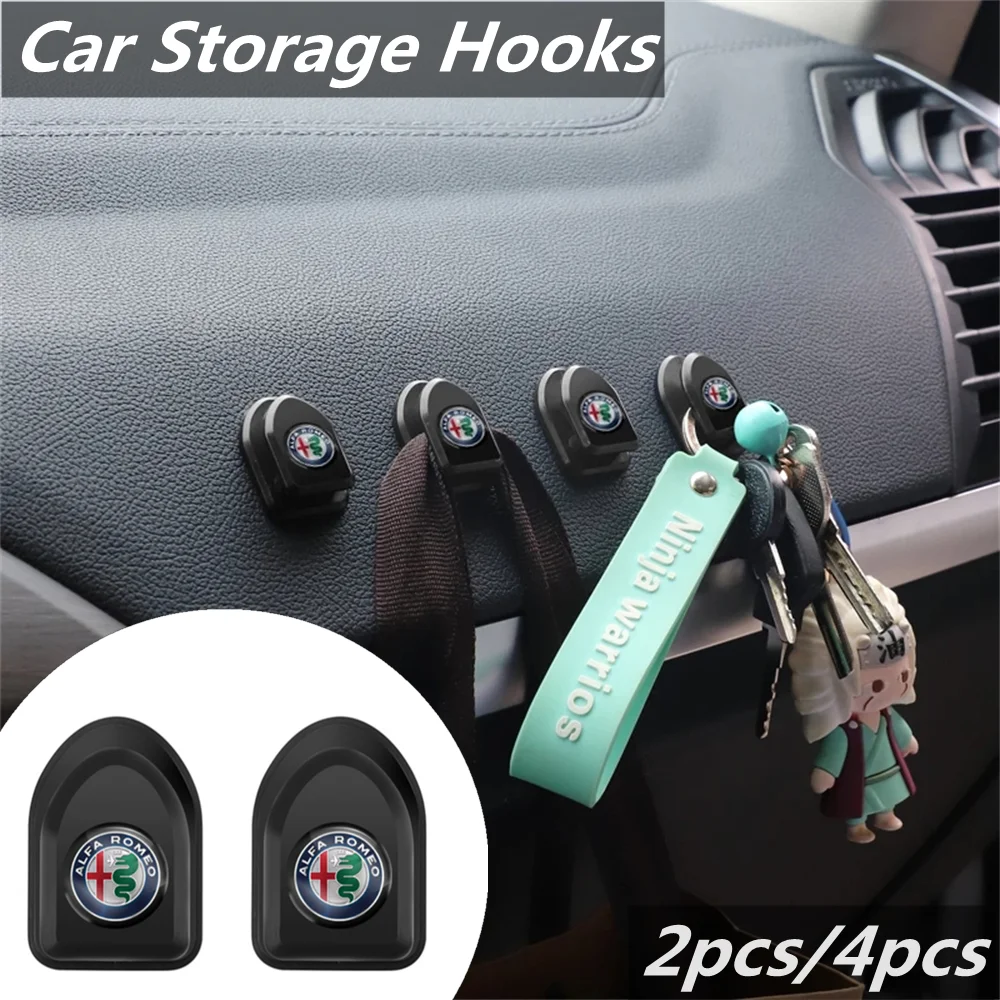 

2/4Pcs Auto Accessories Car Storage Hooks Multifunctional Hanging Bag Rack For Alfa Romeo 159 147 156 Mito Giulia Stelvio