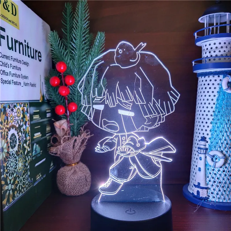 3D ночник для уничтожения демонов Agatsuma Zenitsu светодиодный светильник Kimetsu No Yaiba Lampara