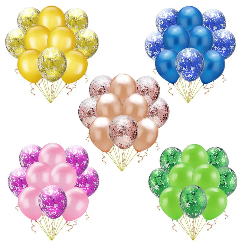 

10pc 12inch Gold Confetti Balloons Latex Confetti Balloon Happy Birthday Baloon Wedding Decoration Ballon Event Party Supplies