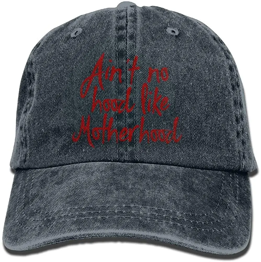 

Men's Aint No Hood Like Motherhood Retro Cotton Baseball Cap Washed Denim Hat