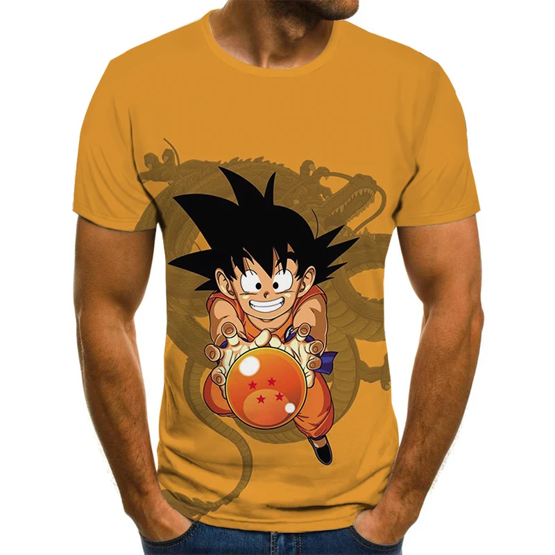 Новая модная футболка с 3D принтом из аниме серии Драконий жемчуг летняя мужская и