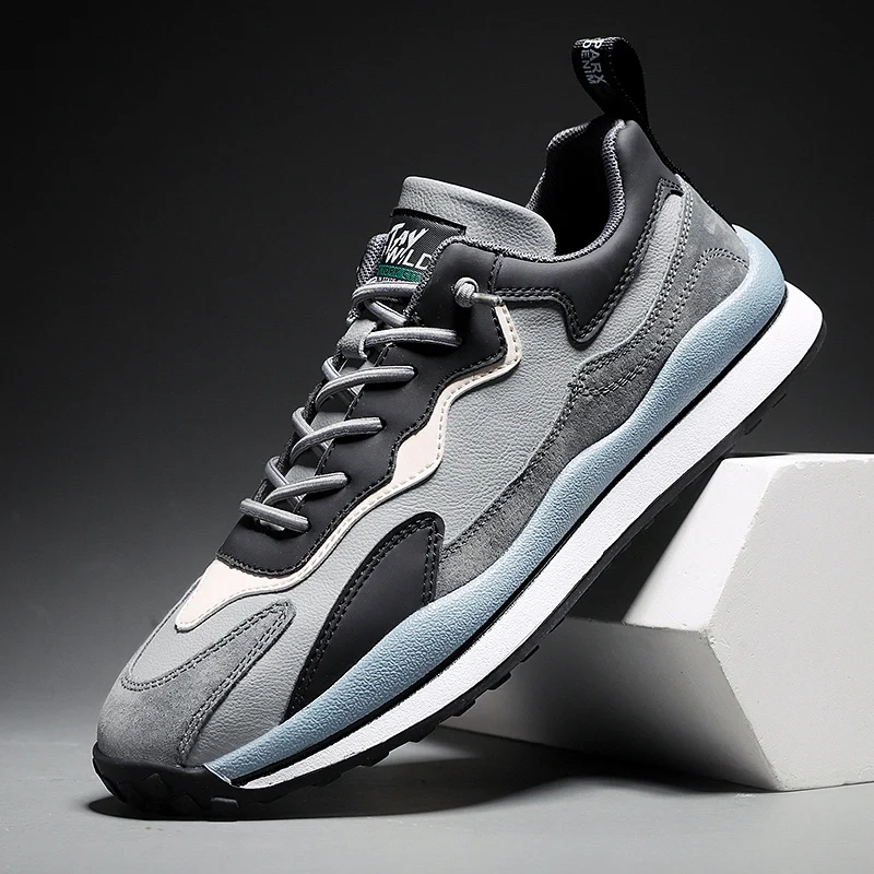 

Men's Leather Sneakers Fashion Casual Walking Shoes Men Running Shoes Zapatillas Hombre