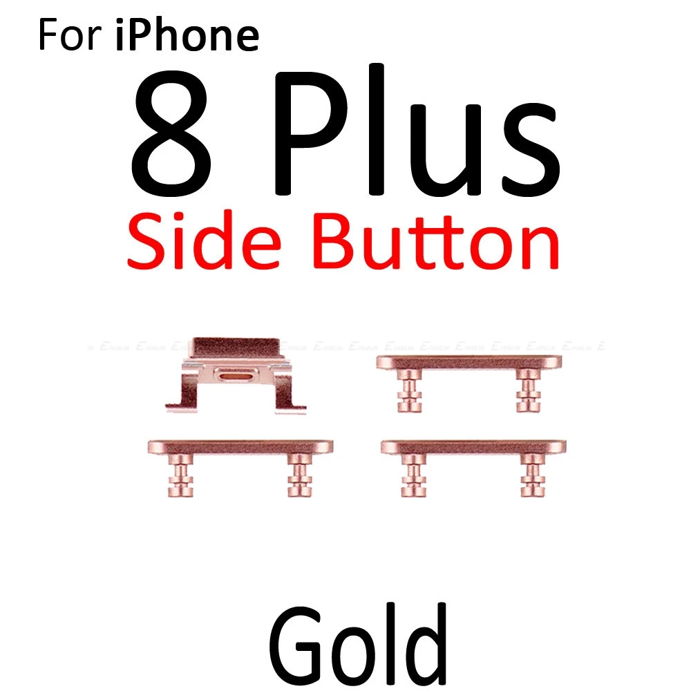 Держатель лотка для sim-карты для iphone 8, 8 Plus громкость вибрировать ключ переключатель электрозамок набор боковых кнопок Корпус Запасные части - Цвет: 8P Side Button Gold
