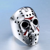 new fashion men rings stainless steel mask rings punk rock bands for men classic jewelry christmas party gift free shipping