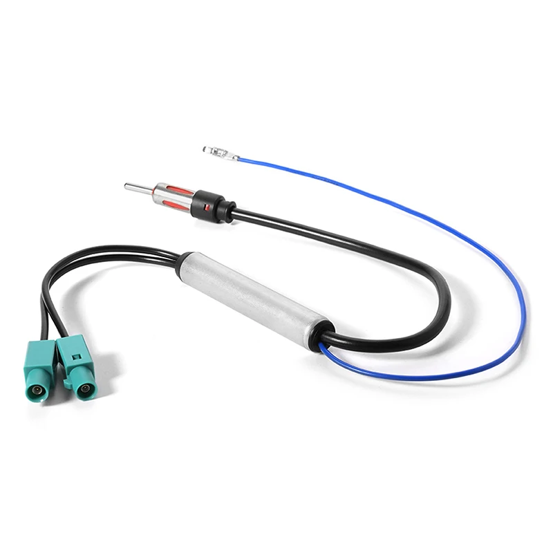 

Car has a Radio AM / FM amplifier.Car Radio Antenna Audio Signal Amplifier Booster Cable Dual Fakra Aerial Adaptor
