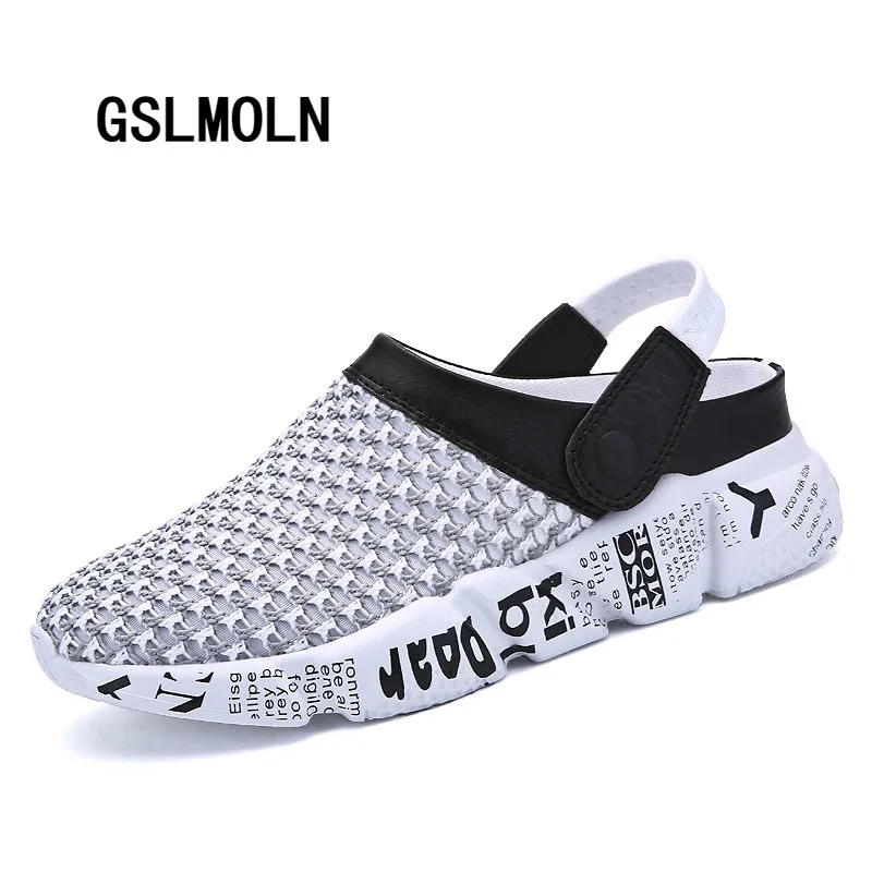 Сандалии мужские сетчатые дышащие пляжная обувь Тапочки для воды модные тапочки