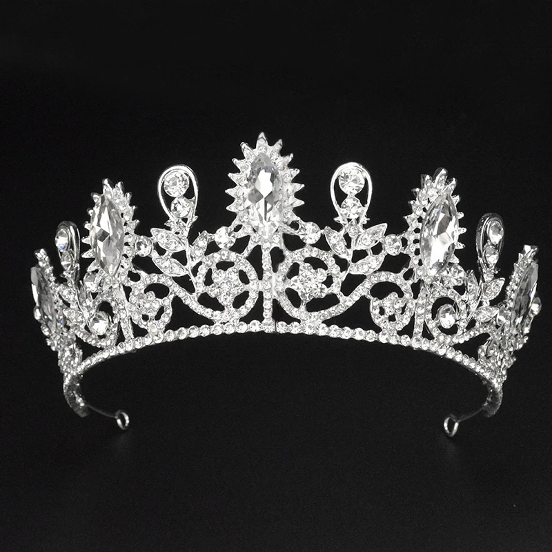 2020 Европейская королева Хрустальная корона невесты Свадебный Серебряный