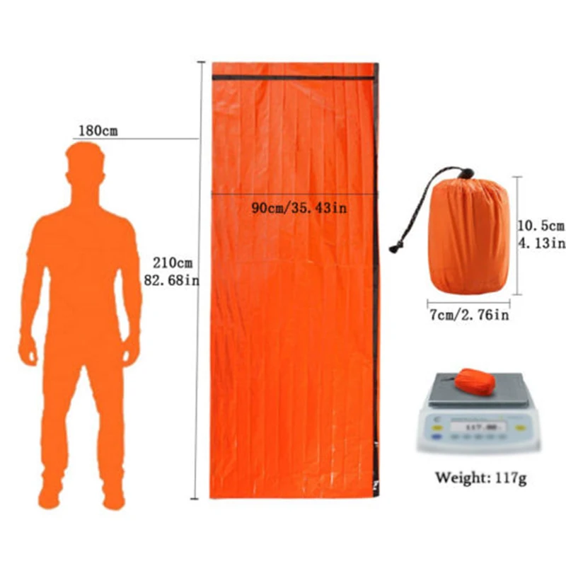 

2x Outdoor Survival Emergency Waterproof Sleeping Bag Thermal Blanket Reusable
