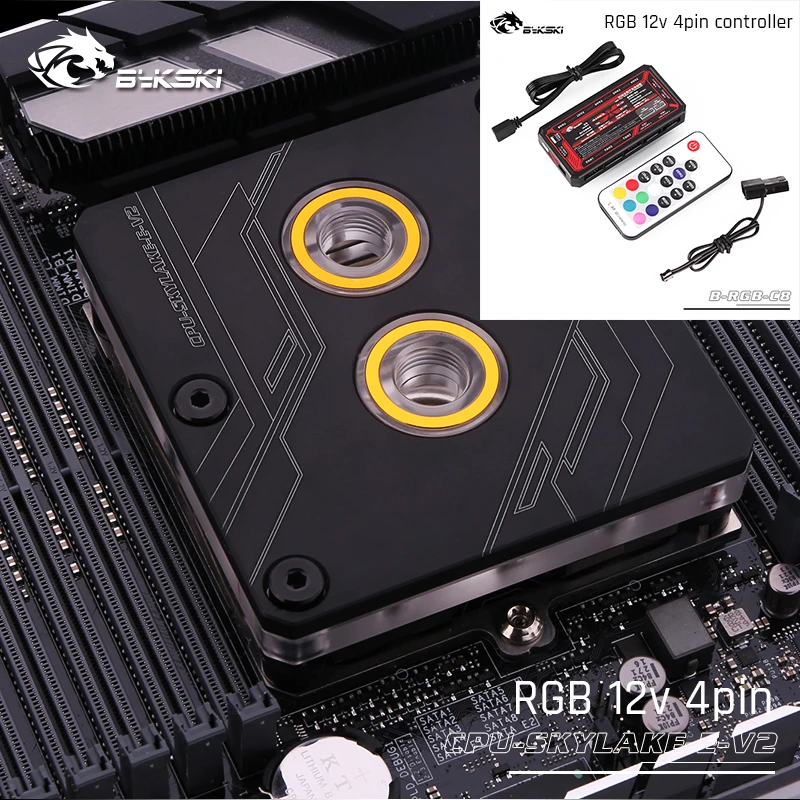RGB with controller Bykski cpu-SKYLAKE-E-V2, Inter Lga3647/Skylake водяные блоки, для Inter Lga3647/Skylake cpu - Цвет лезвия: RGB with controller