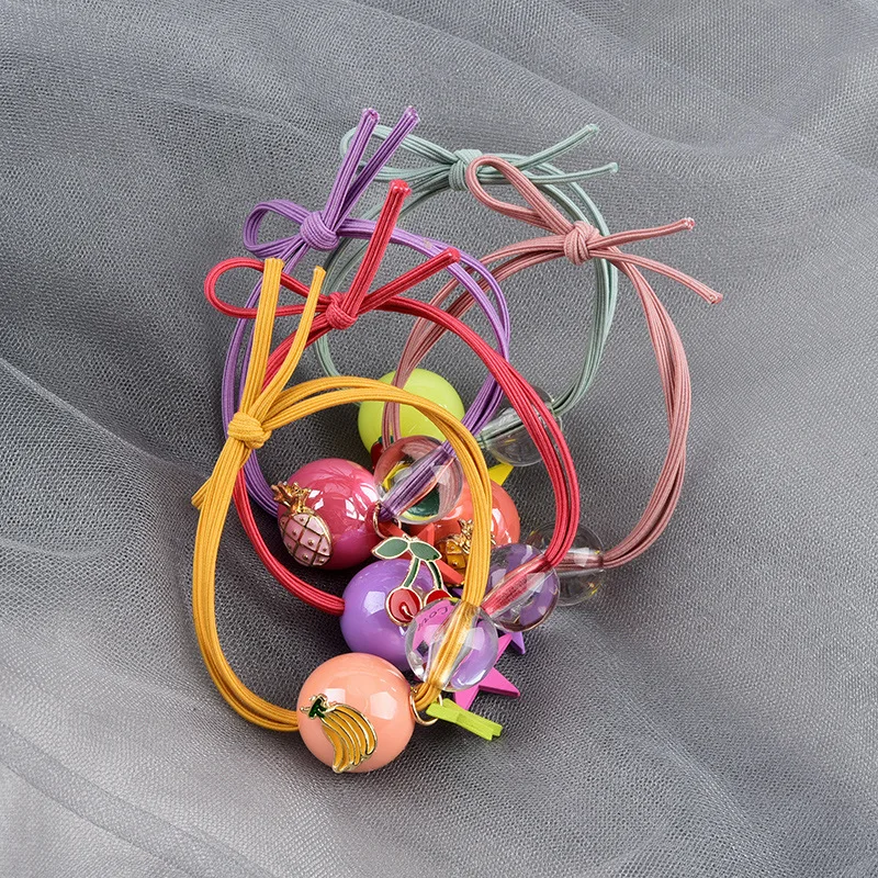 M MISM Fruit Cute Girls Women Colorful Ball Sweet Kid Ponytail Holder Scrunchy Rubber Elastic Hair Band Gum for Accessories | Детская