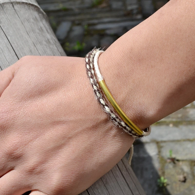 ABL153(1) Летний Пляжный этнический плетеный браслет из металлического шнура в стиле