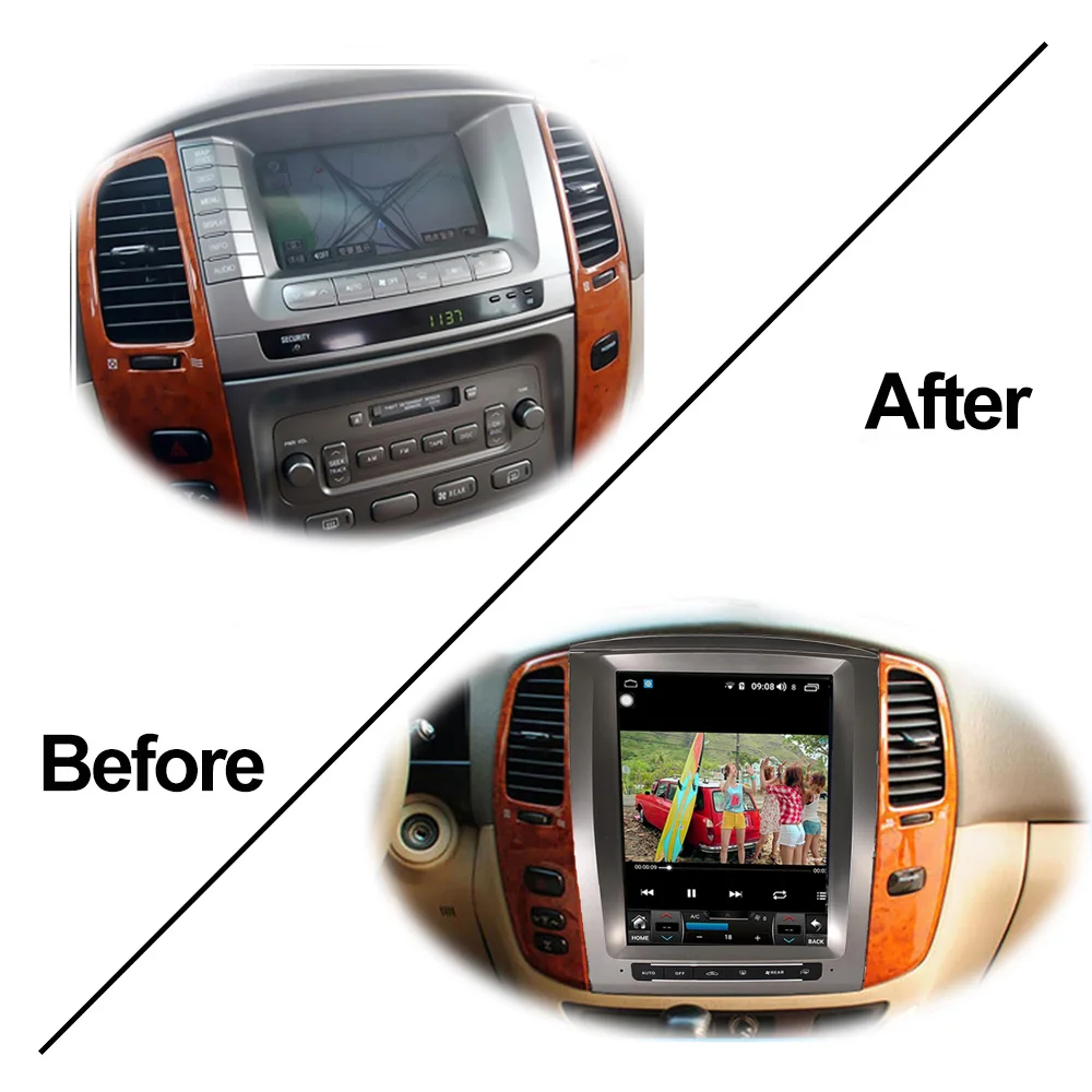 

12.1 inch Vertical Tesla screen Android 10.0 For Toyota Land Cruiser LC100 2003-2007 Car Multimedia Viedo Player unit Radio