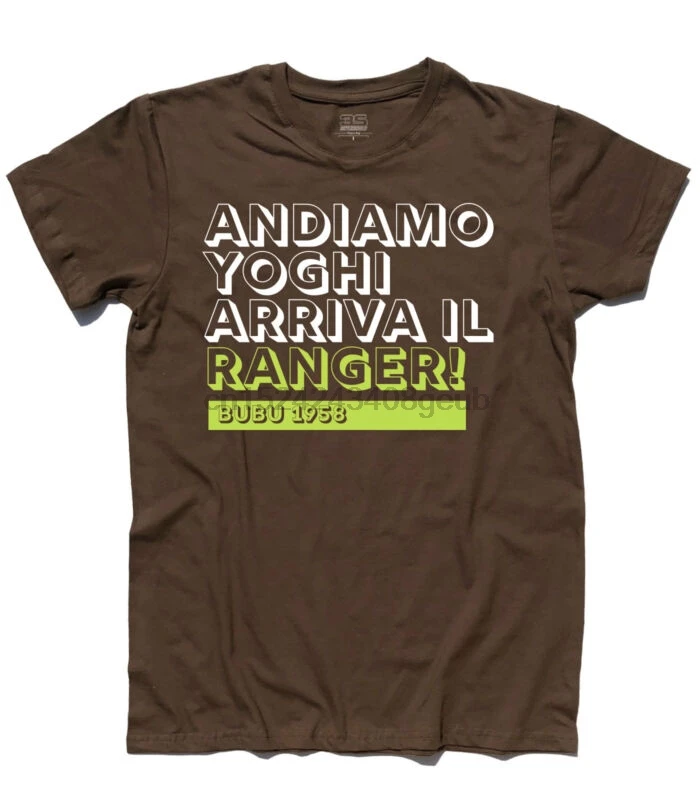 Футболка uomo YOGHI e BUBU Andiamo Yoghi arriva il ranger! Yellostone парк|Мужские футболки| |
