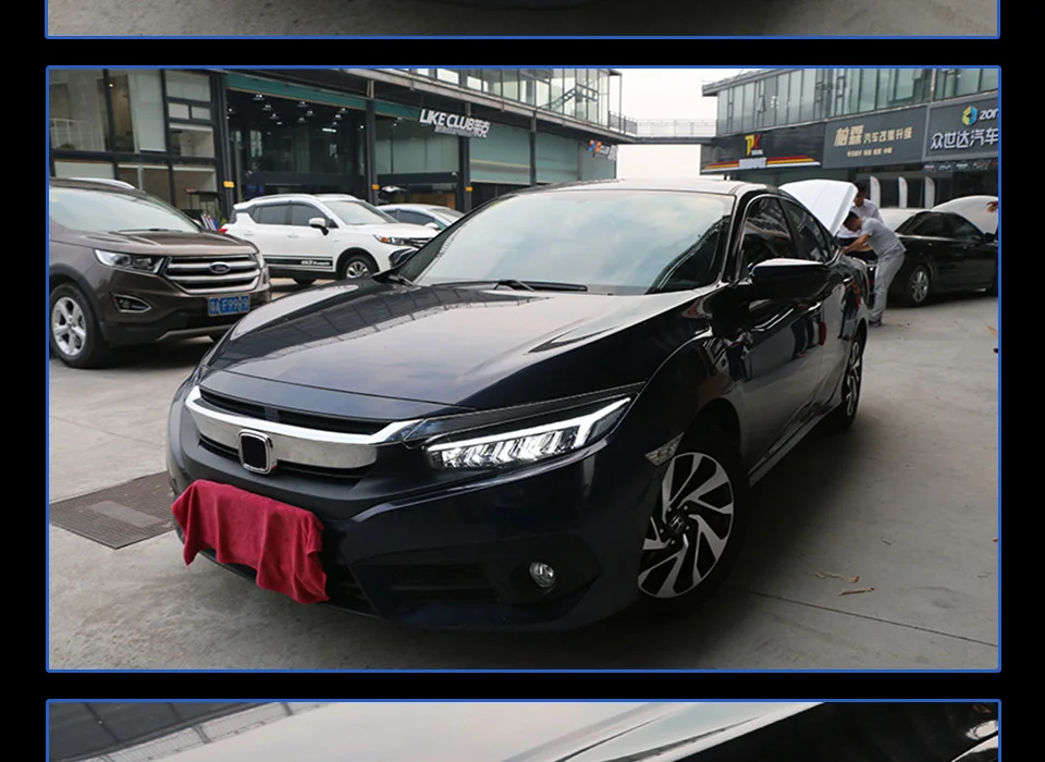 Головной фонарь для автомобиля HONDA Civic X- фары Противотуманные фары Дневные ходовые огни DRL H7 светодиодный Биксеноновая лампа автомобильные аксессуары