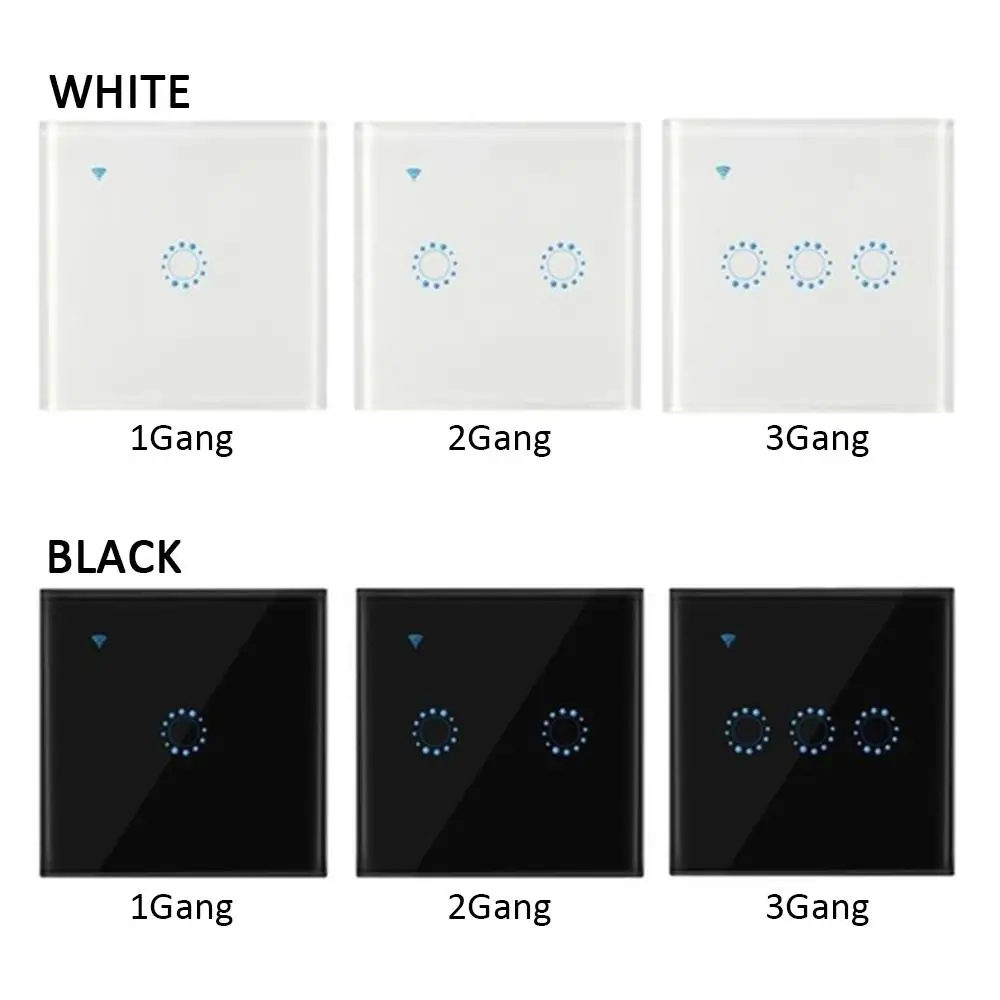 

Universal WiFi Light Switch Safety Tempered Glass Panel Smart Home Assistant WiFi Light Touch Switch Indoor APP Control