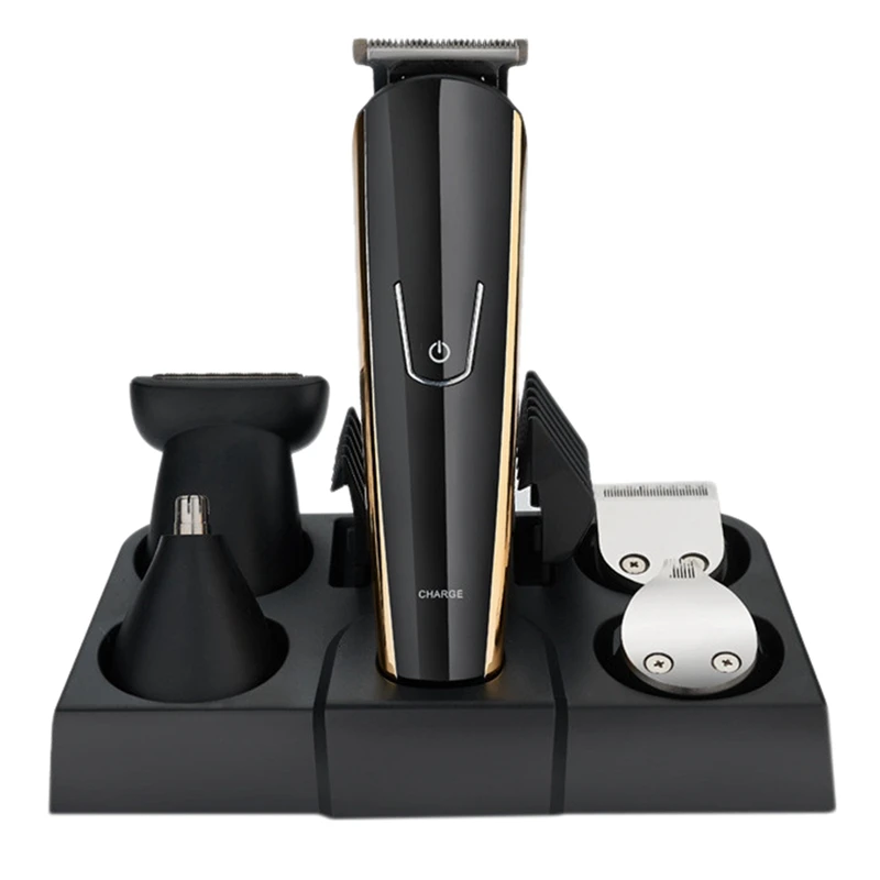 Jinding 5 in 1 Multi-Functional Hair Clipper Set with Comb Oil Heads Nose Ear Trimmer Styling Beard Washable Eu | Бытовая техника