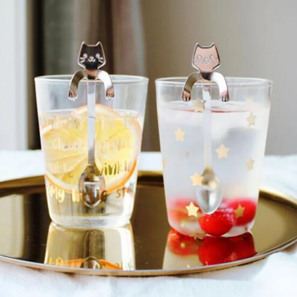 304 позолоченная нержавеющая сталь креативная кошачья ложка Мороженое