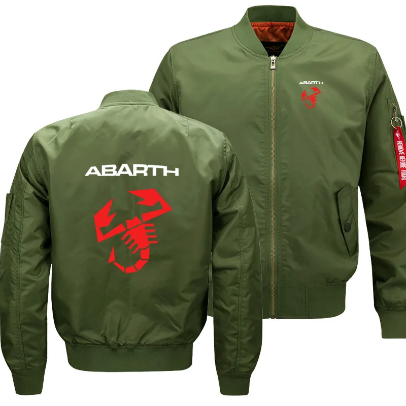 

Mens Flying jacket Wintter Warm Slim Fit Fly Pilot jacket men Abarth Car Logo Print Sweatshirt Hip Hop Harajuku Male Clothing