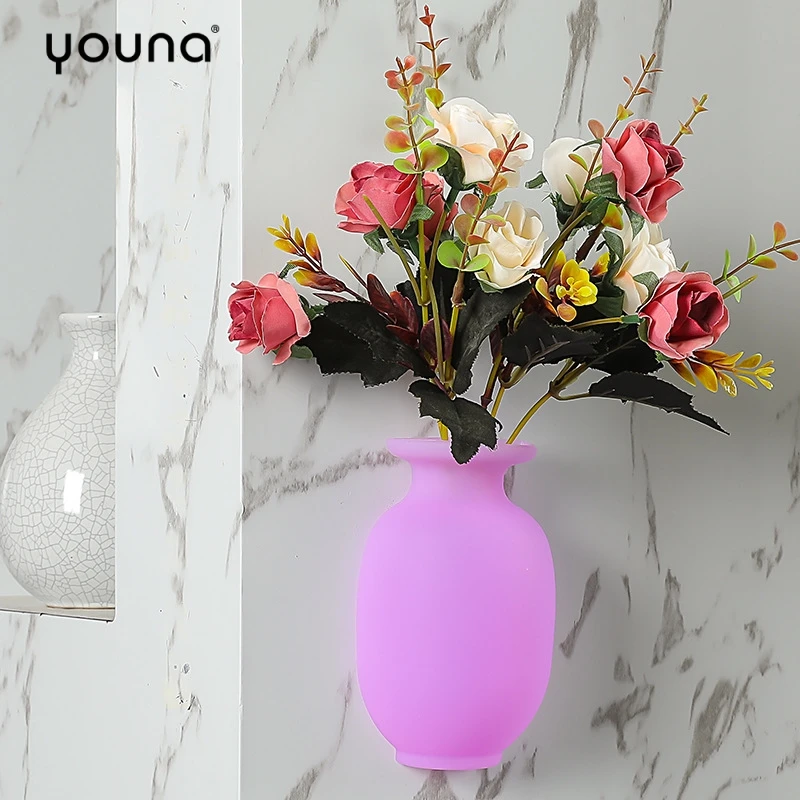 Силиконовая клейкая ваза многоразовый настенный держатель для цветов подвесная